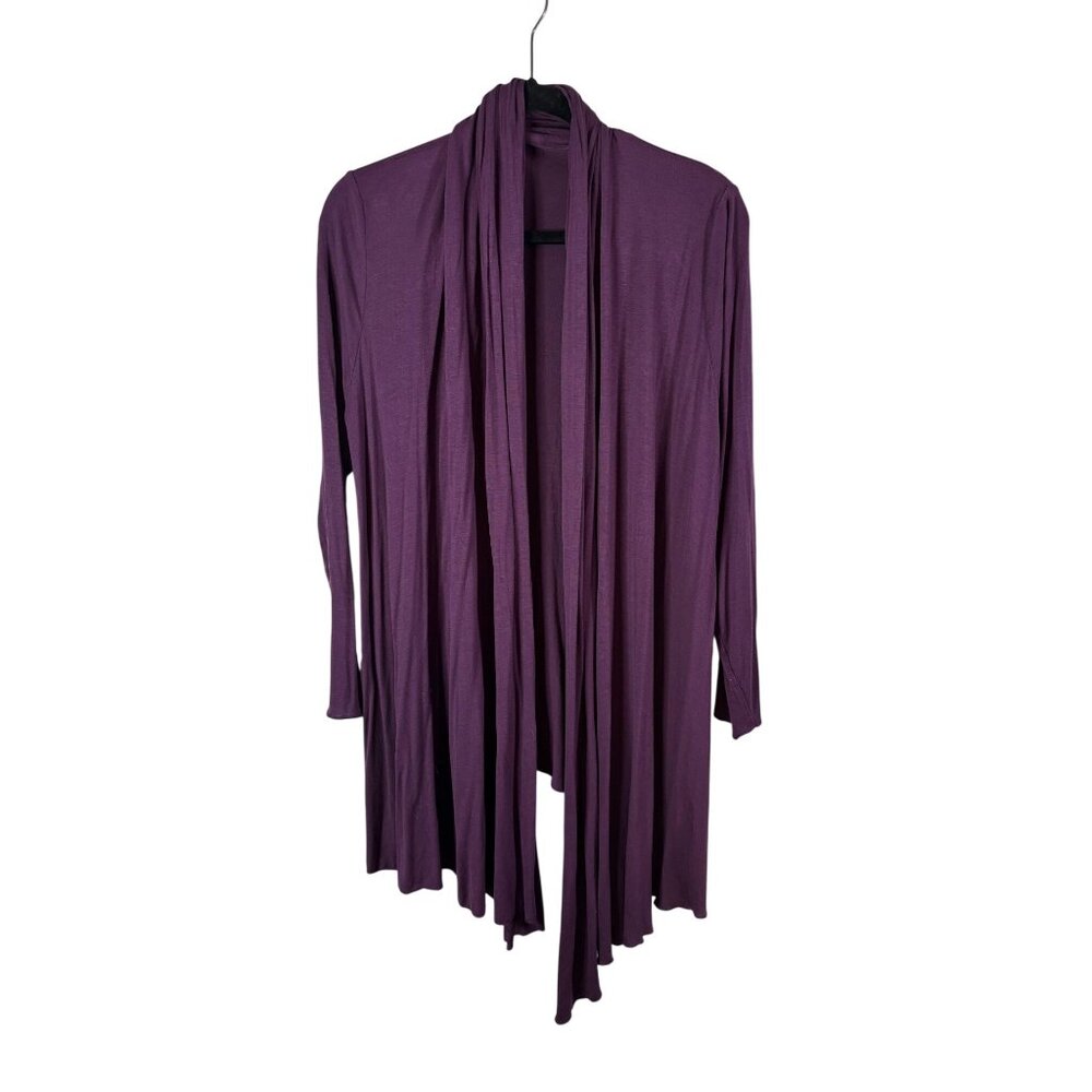 Taleen Cardigan Purple Open Front Drape Lightweight Boho Indie Minimalist